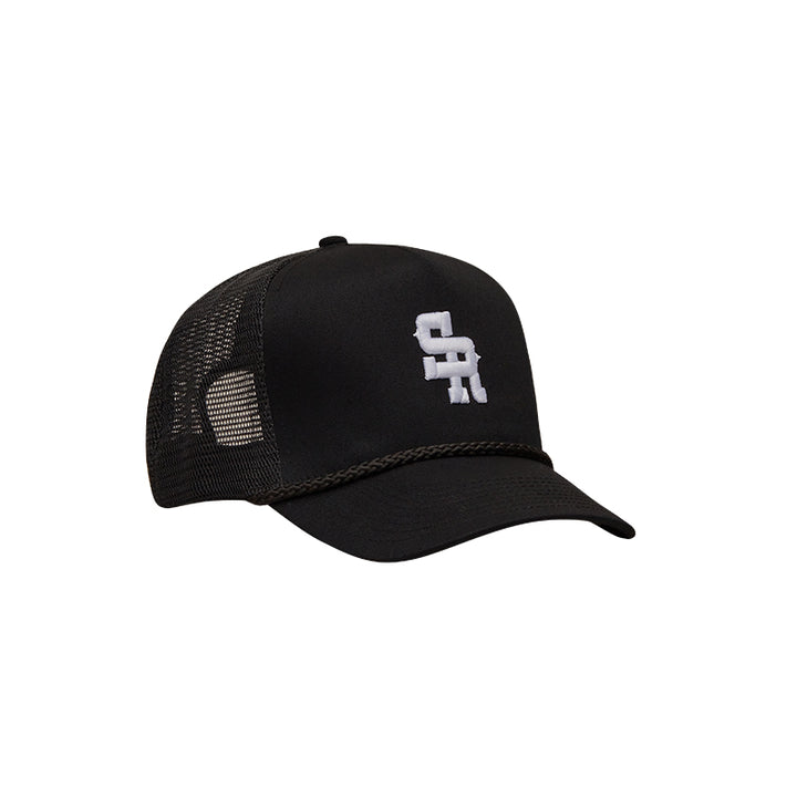 Gorra de camionero estructurada (negro/blanco)