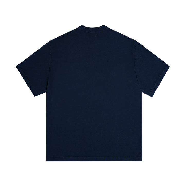 Camiseta con bolsillo desgastado (azul marino)