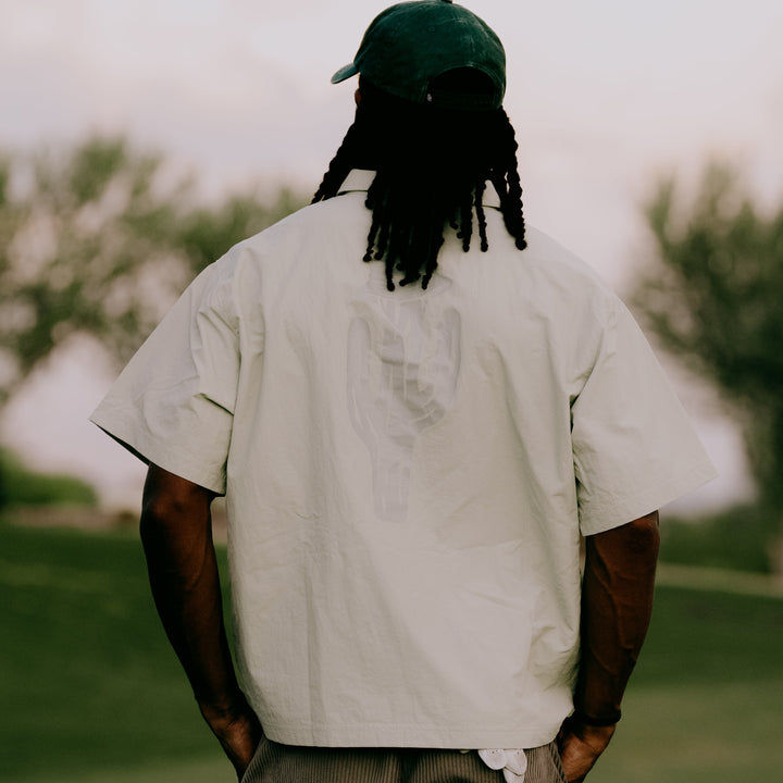 Nylon Short Sleeve Quarter Zip (Green)