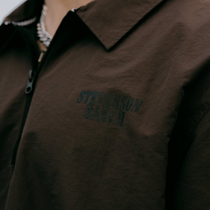 Nylon Short Sleeve Quarter Zip (Faded Black)