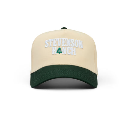 Pine Tree Structured Hat (Cream/Green)