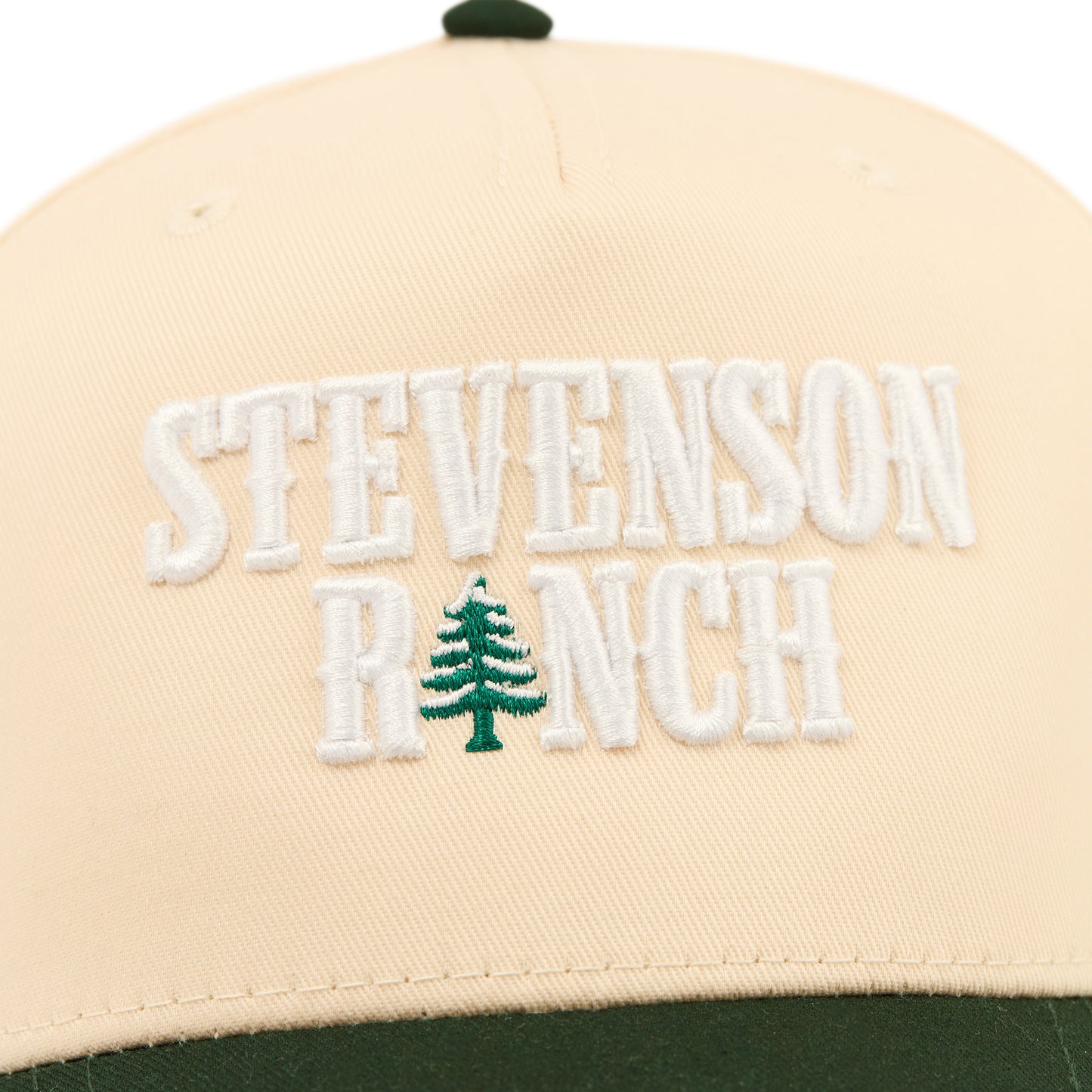 Pine Tree Structured Hat (Cream/Green)