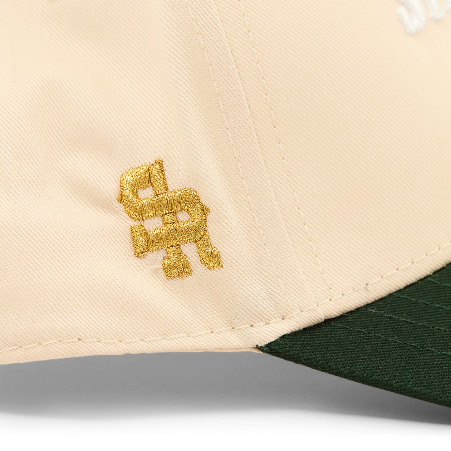 Pine Tree Structured Hat (Cream/Green)