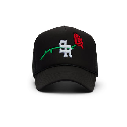 Rose Trucker Hat (Black)