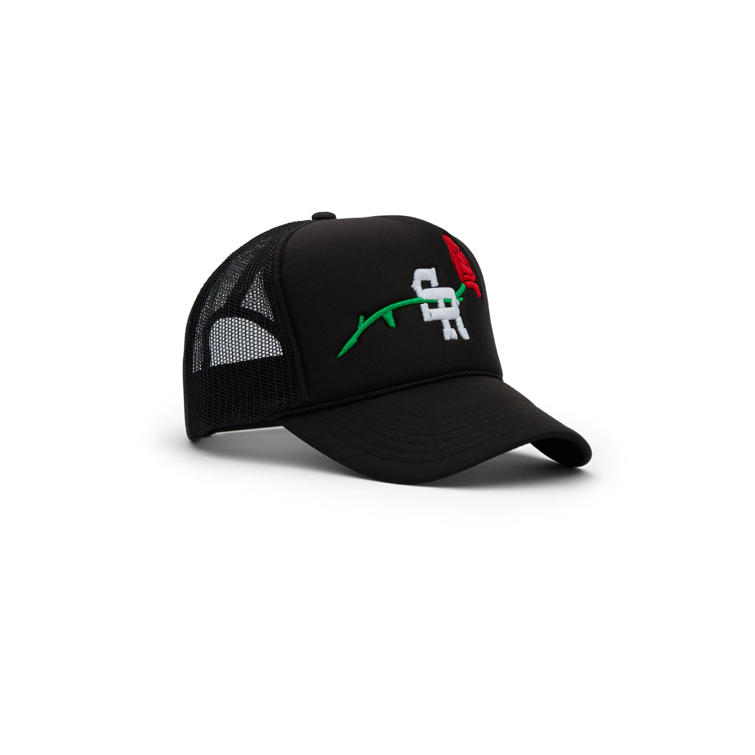 Rose Trucker Hat (Black)