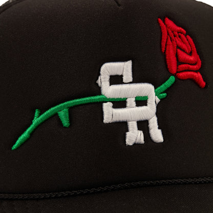 Rose Trucker Hat (Black)