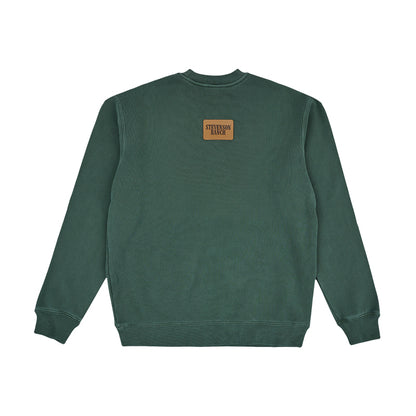 Leather Patch Crewneck (Green)