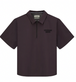 Nylon Short Sleeve Quarter Zip (Black)