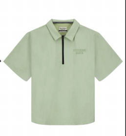 Nylon Short Sleeve Quarter Zip (Green)