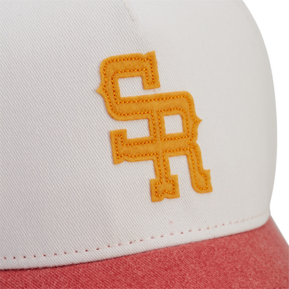 "The Midtown" Structured Hat (White/Red)