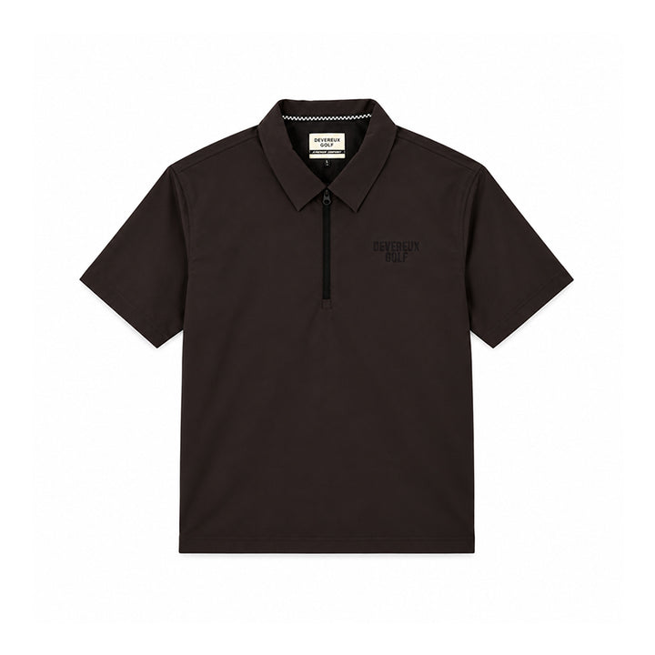 Nylon Short Sleeve Quarter Zip (Faded Black)