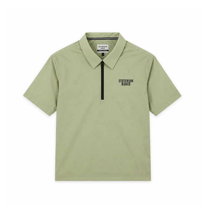 Nylon Short Sleeve Quarter Zip (Green)