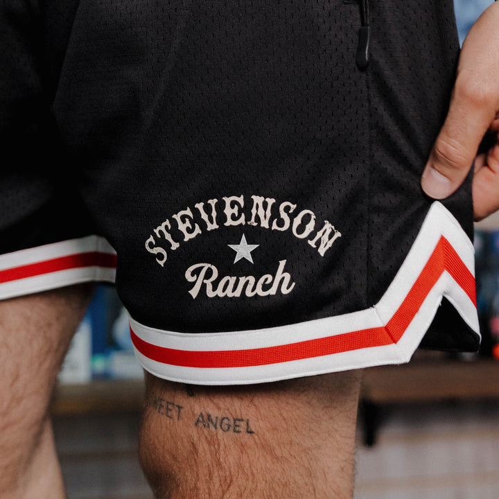 Throwback Mesh Shorts (Black/Red)
