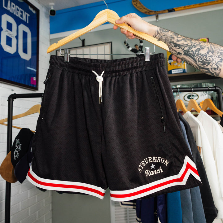 Throwback Mesh Shorts (Black/Red)