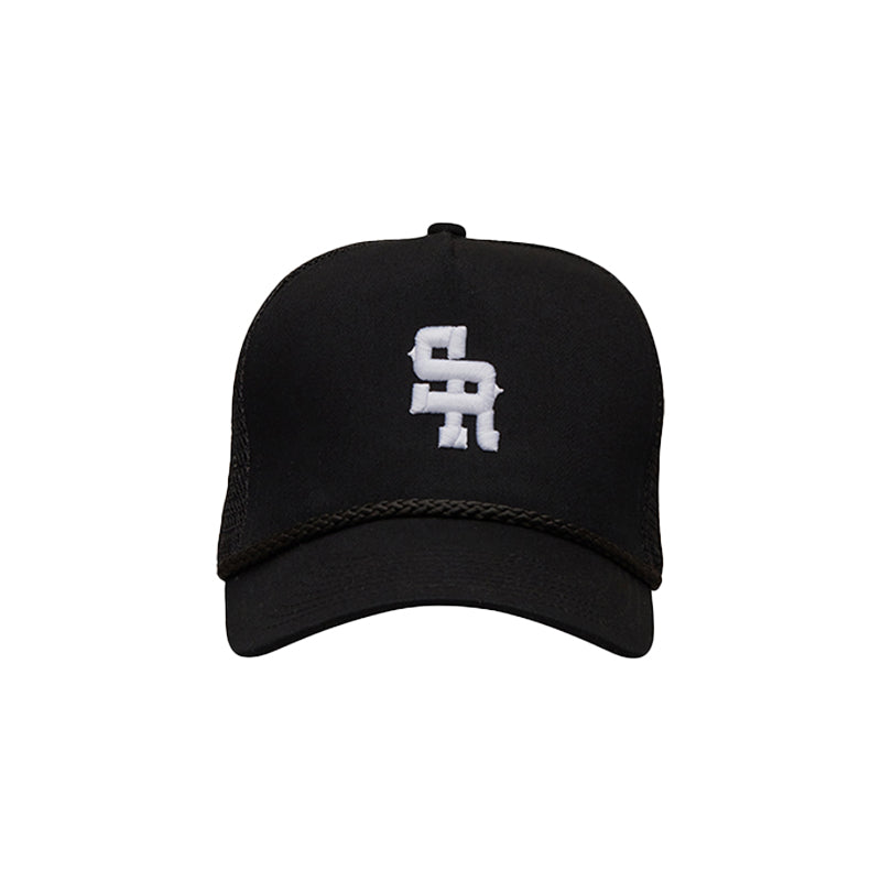 Gorra de camionero estructurada (negro/blanco)