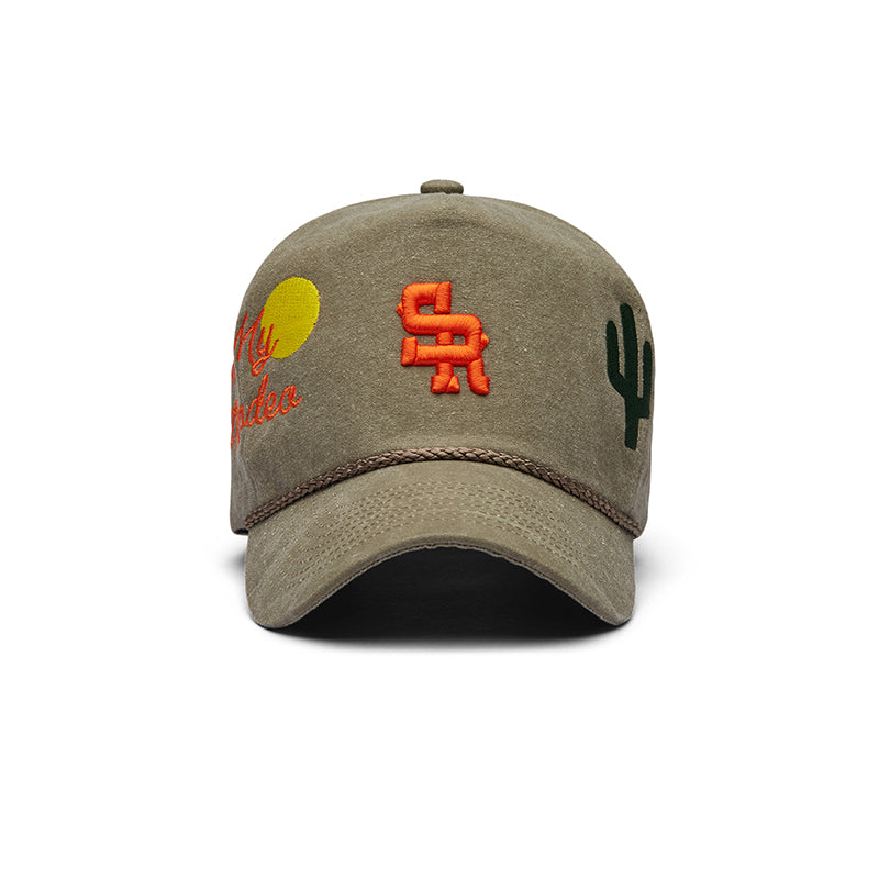 Desert Structured Rope Hat (Grey/Orange)