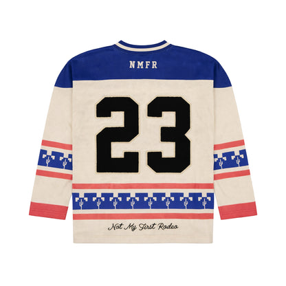 Winter Classic Hockey Jersey (Cream/Blue/Red)