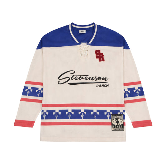 Winter Classic Hockey Jersey (Cream/Blue/Red)
