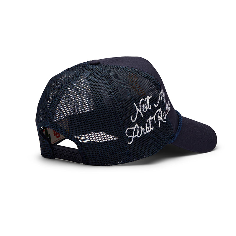 Structured Rope Trucker Hat (Navy/Gold)