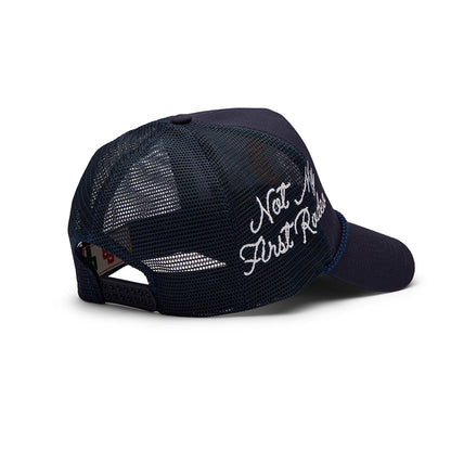 Structured Rope Trucker Hat (Navy/Gold)