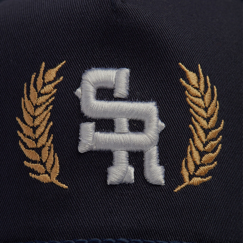 Structured Rope Trucker Hat (Navy/Gold)