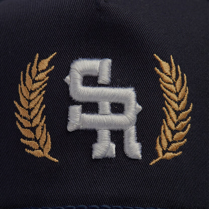 Structured Rope Trucker Hat (Navy/Gold)