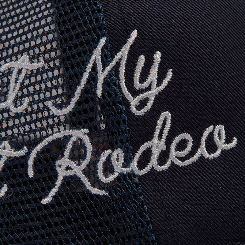 Structured Rope Trucker Hat (Navy/Gold)
