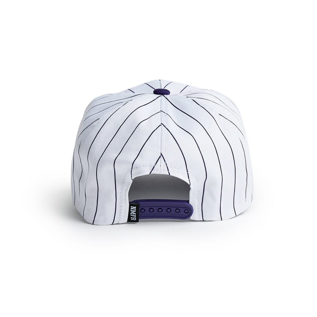 Pinstripe Unstructured Hat (White/Purple)