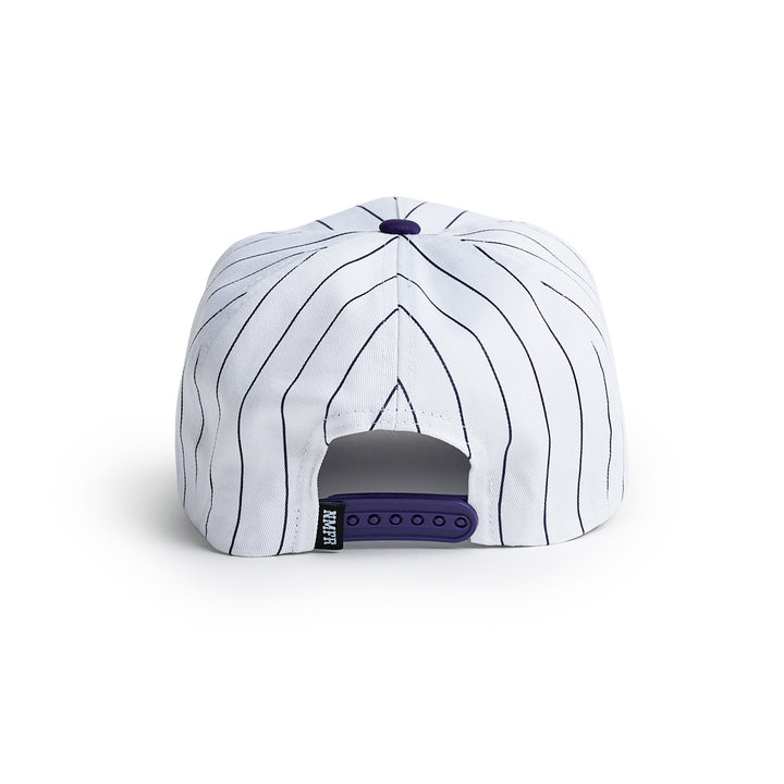 Pinstripe Unstructured Hat (White/Purple)
