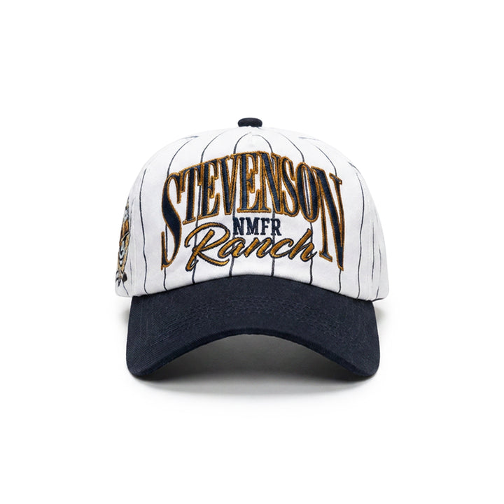 Pinstripe Unstructured Hat (Navy/White)
