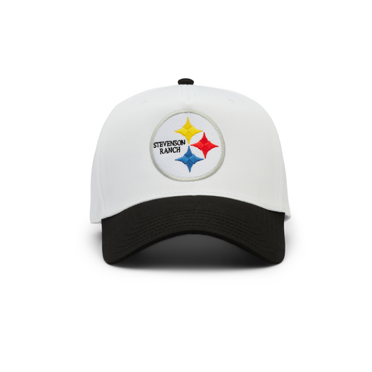 Stevenson Ranch x Pittsburgh "Big Ben" Hat (White/Black)