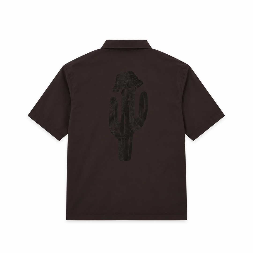 Nylon Short Sleeve Quarter Zip (Faded Black)