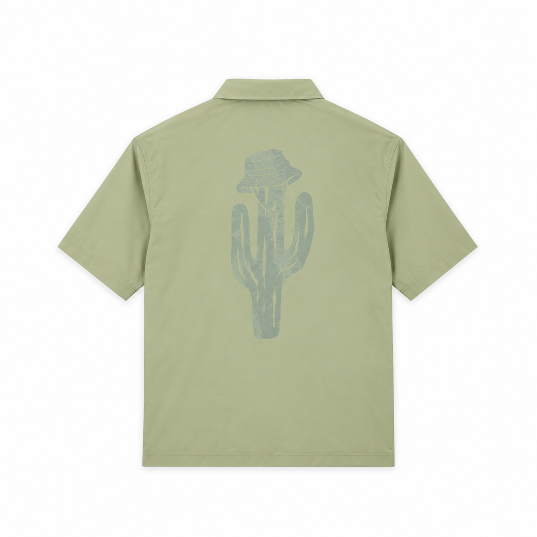 Nylon Short Sleeve Quarter Zip (Green)