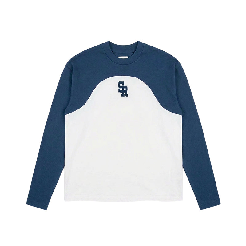 Warm Up Longsleeve Tee (Navy/White)
