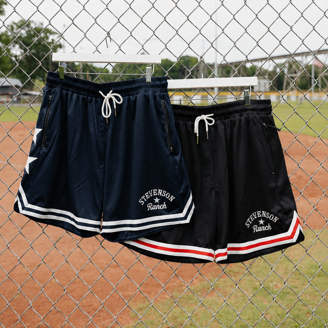 Throwback Mesh Shorts (Navy/White)