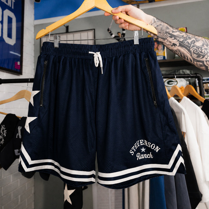 Throwback Mesh Shorts (Navy/White)