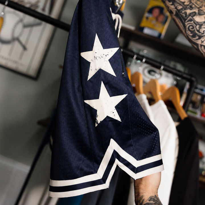 Throwback Mesh Shorts (Navy/White)