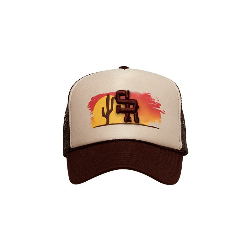Gorra clásica Sunset Trucker (marrón/multicolor)